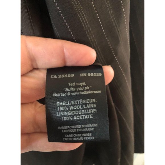 Ted Baker London Wool Brown Stylish Tailored Crop Jacket Size 3 - Picture 6 of 9